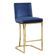 Modern Gold Metal Velvet Counter bar stools with back